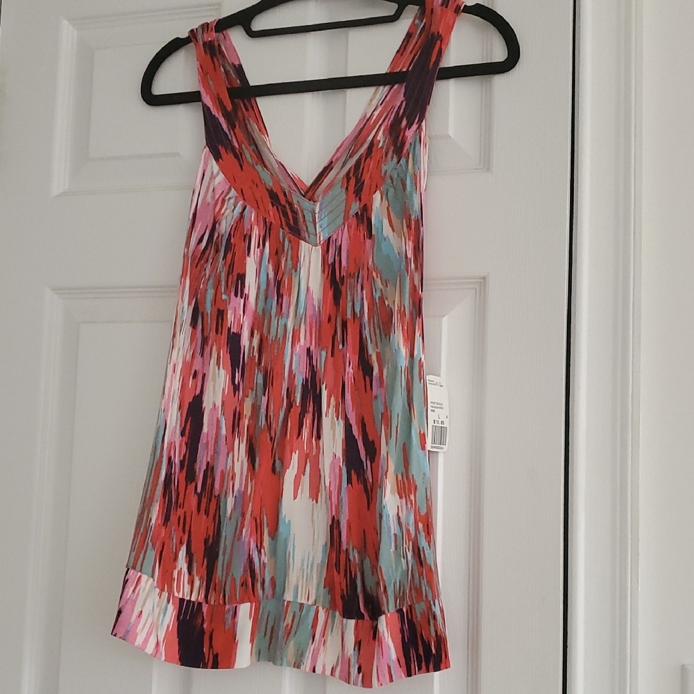 Colorful Sleeveless Blouse Crisscross Straps